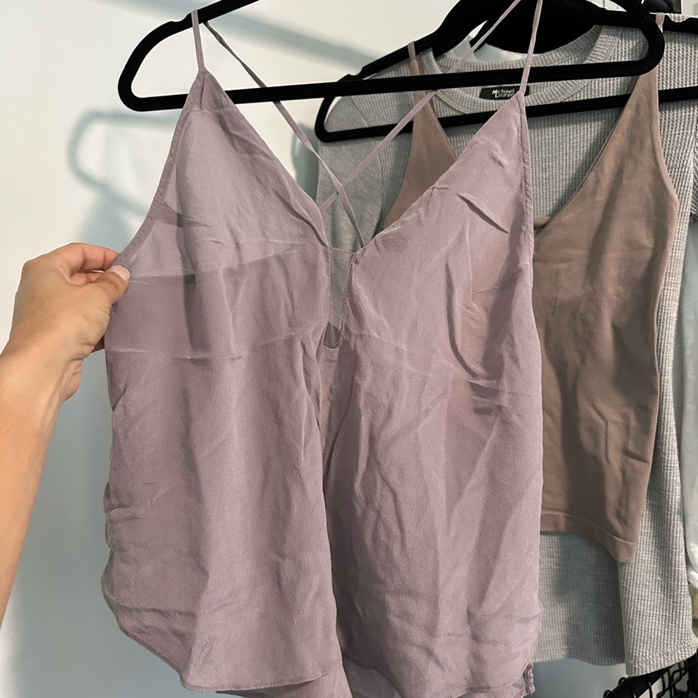 Free People Intimates Criss cross Back Lavender Spaghetti Strap Top